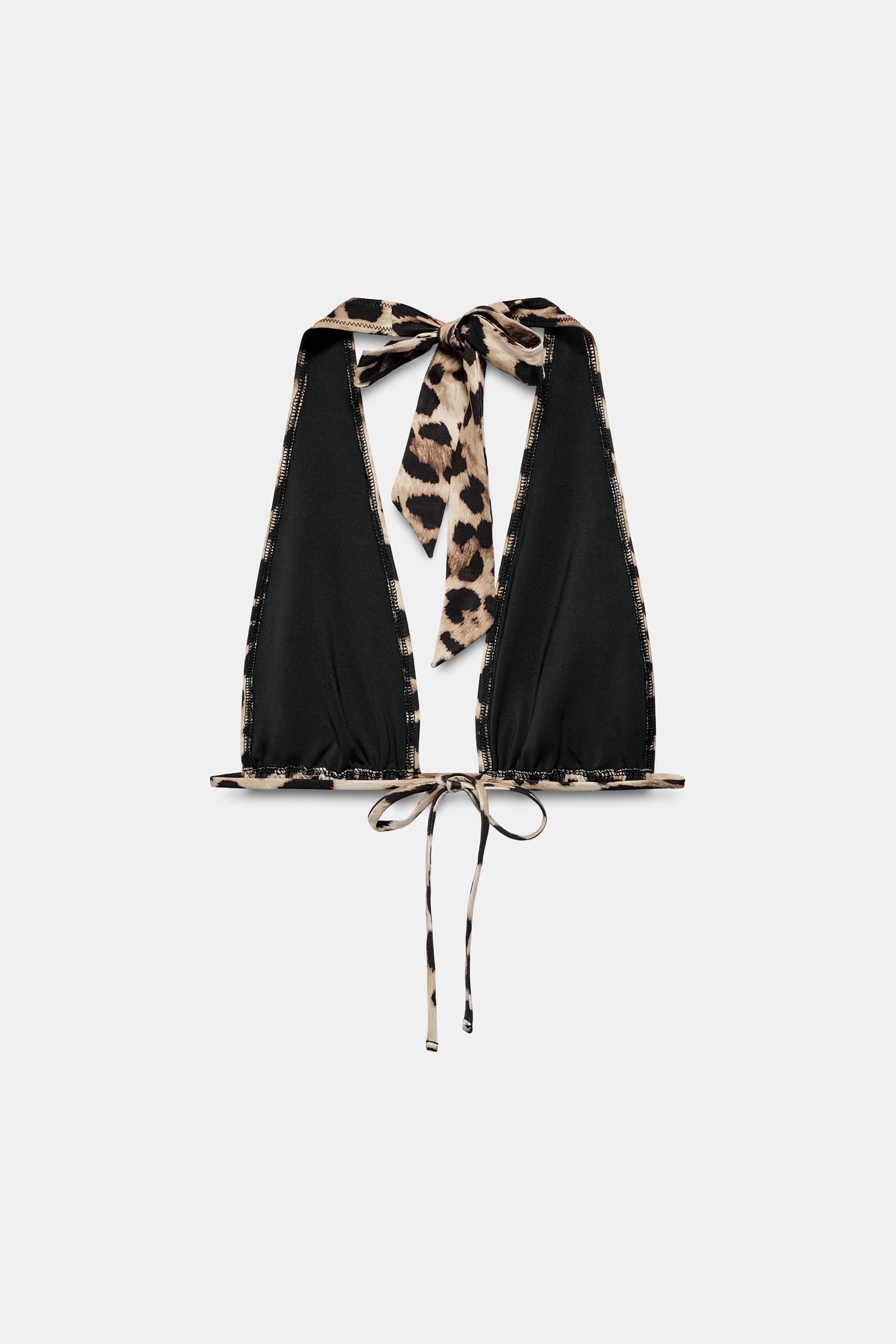 ANIMAL PRINT TRIANGLE BIKINI TOP